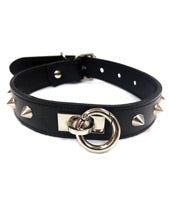 Rouge Studded Leather Collar, color: Black