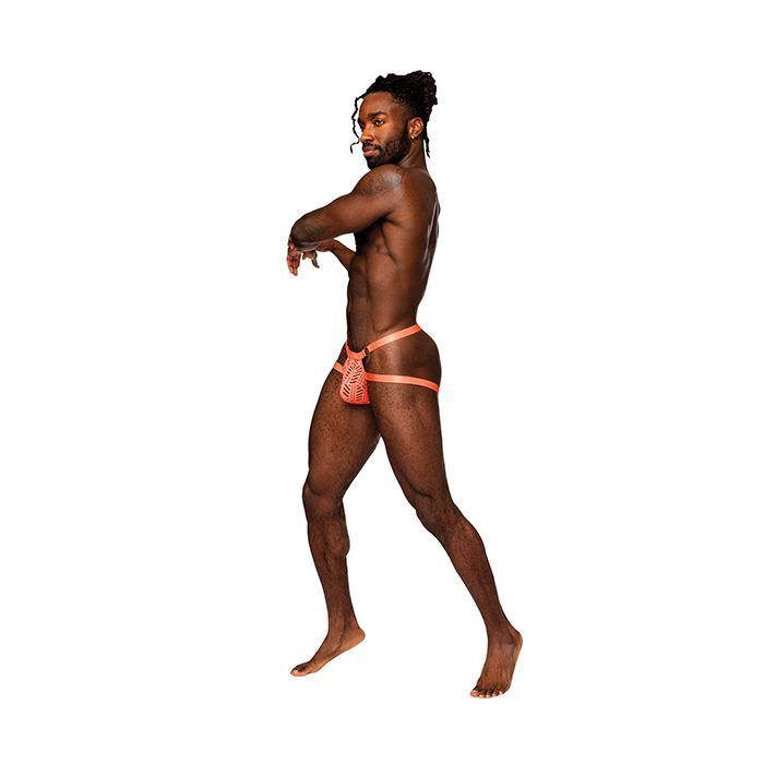 Rude Awakening Mesh Ring Jock Neon Orange, Size: S/M