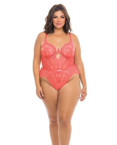 Aura Scallop Lace Teddy, Size: S/M
