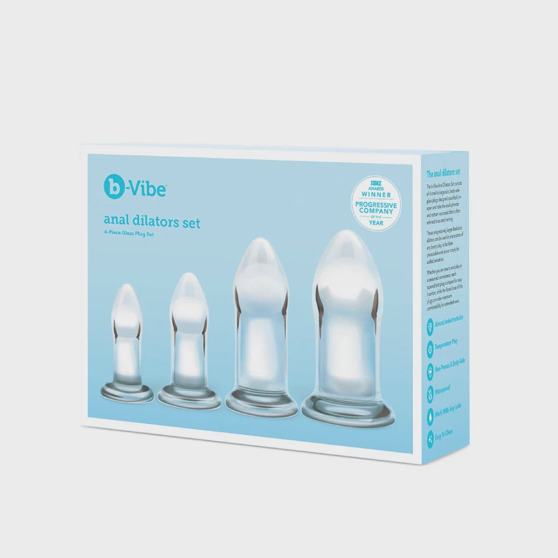 B-Vibe Glass Anal Dilator Set (Online exclusive)