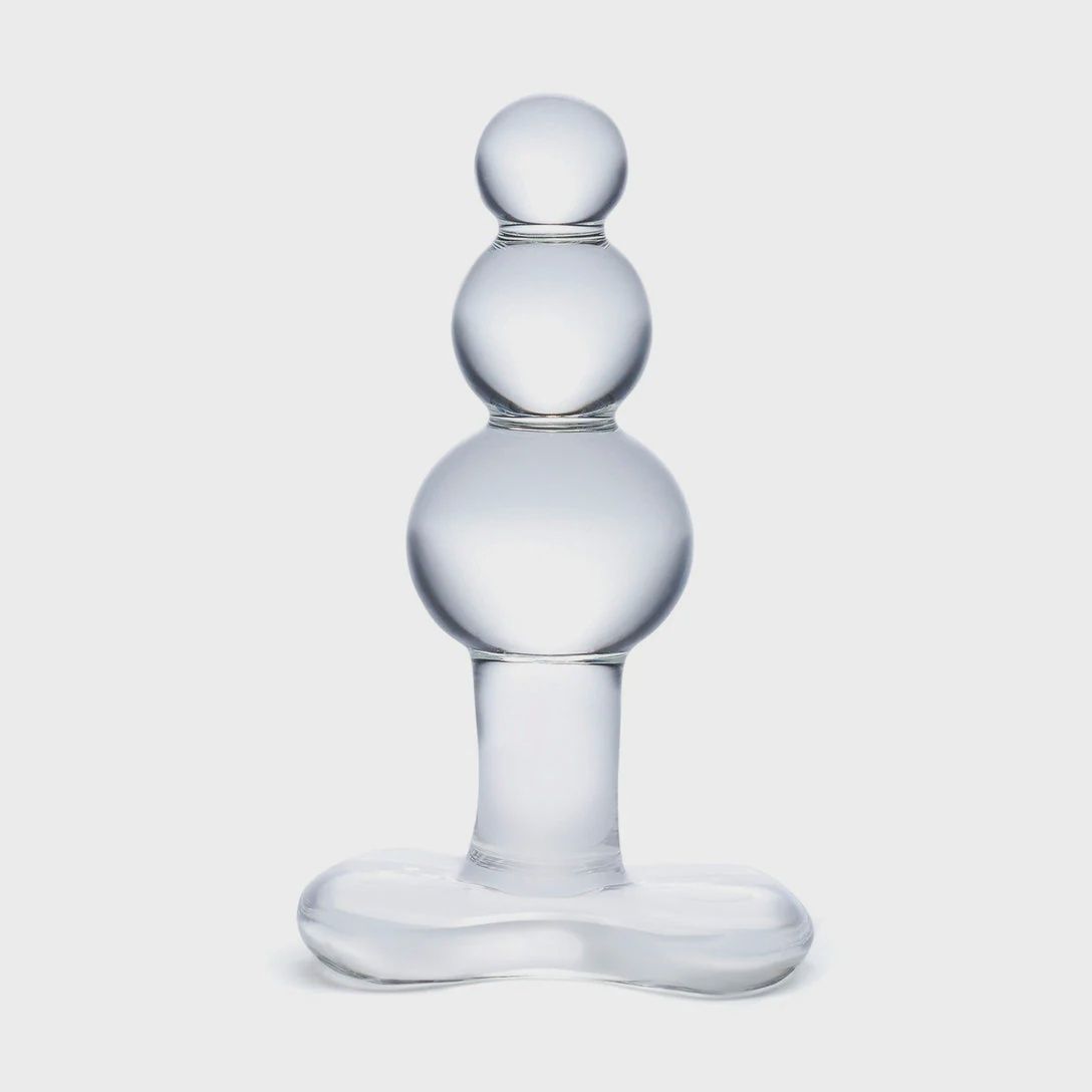 Glas 4&quot; Beaded Butt Plug