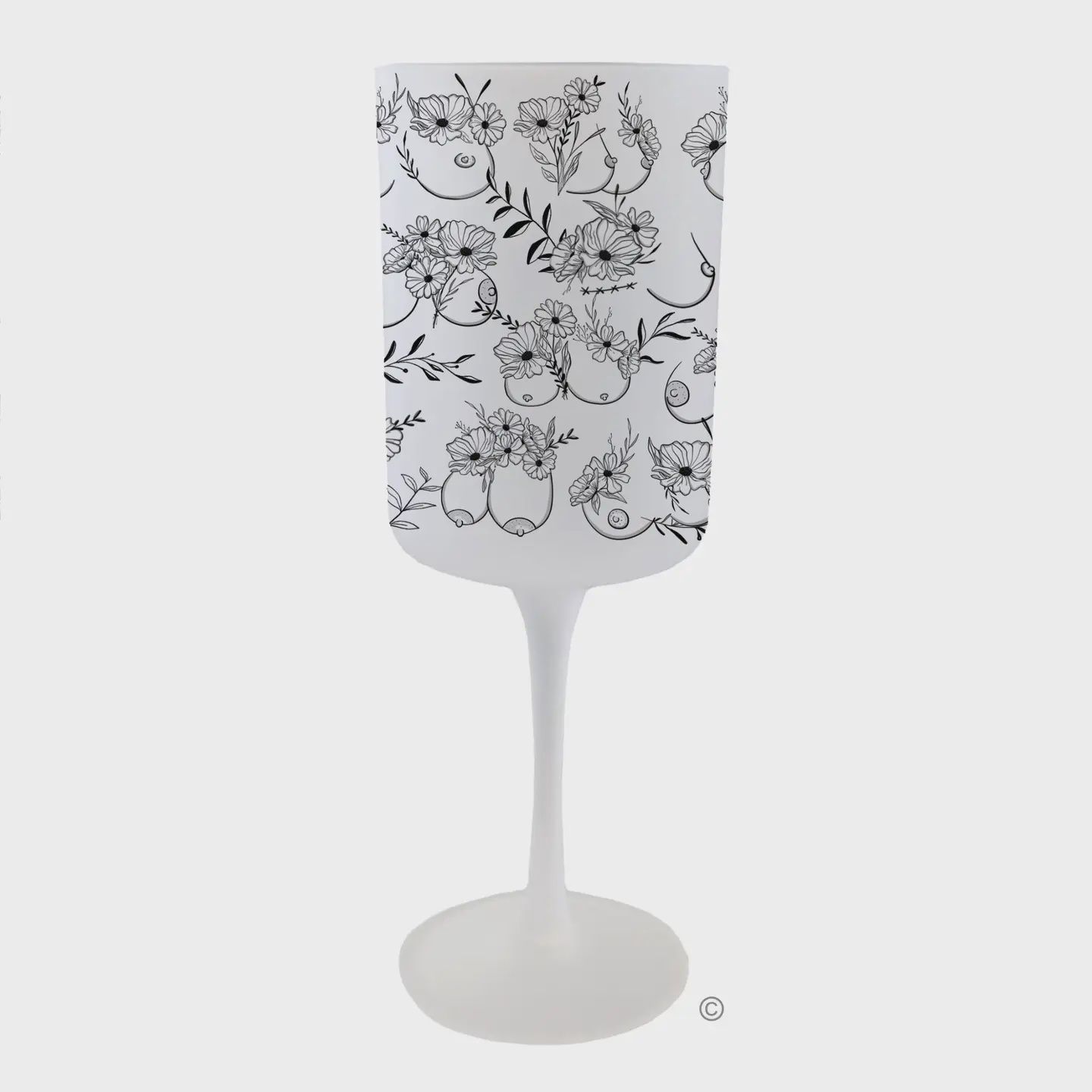 Bloom &amp; Bust Floral Boob Wine Glass