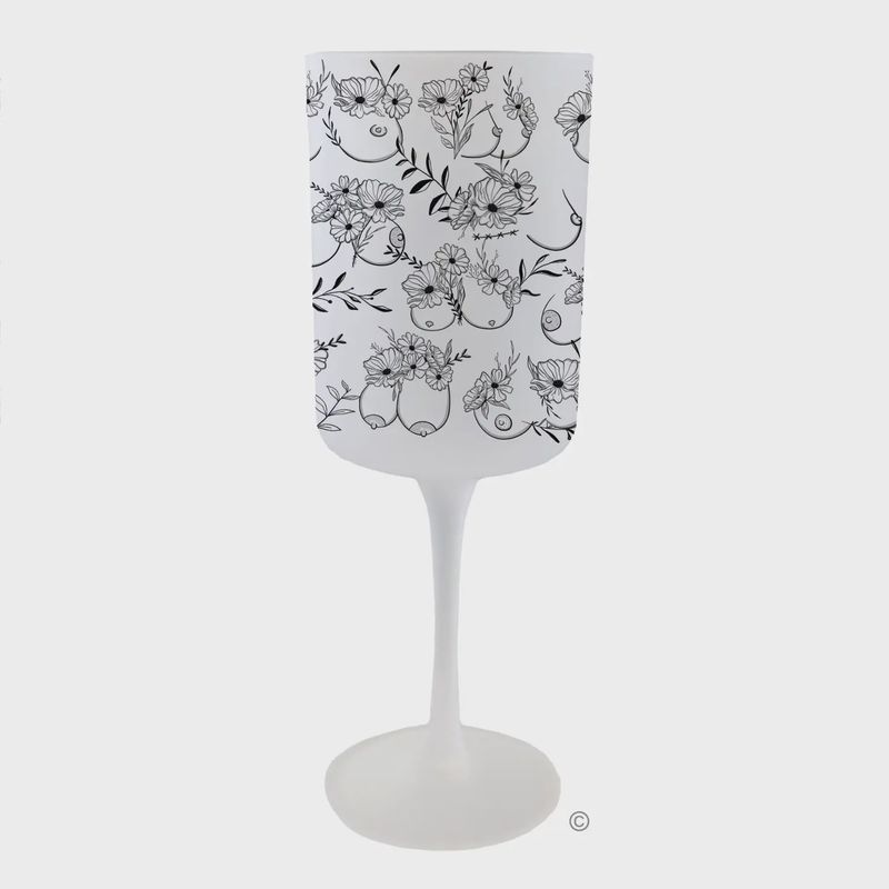 Bloom &amp; Bust Floral Boob Wine Glass