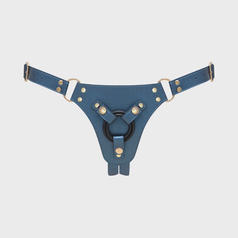 Strap-On-Me Generous Leatherette Harness - Blue