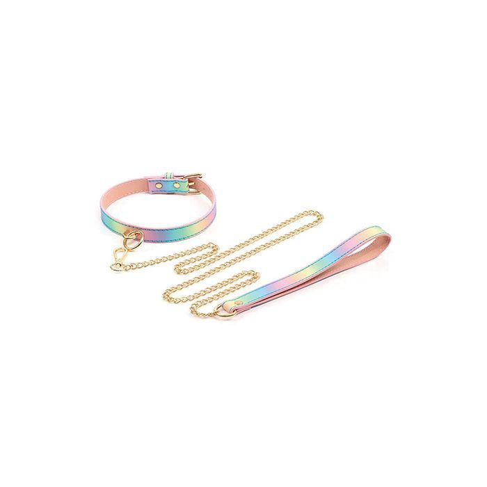 Hot Bitch Rainbow Collar &amp; Leash