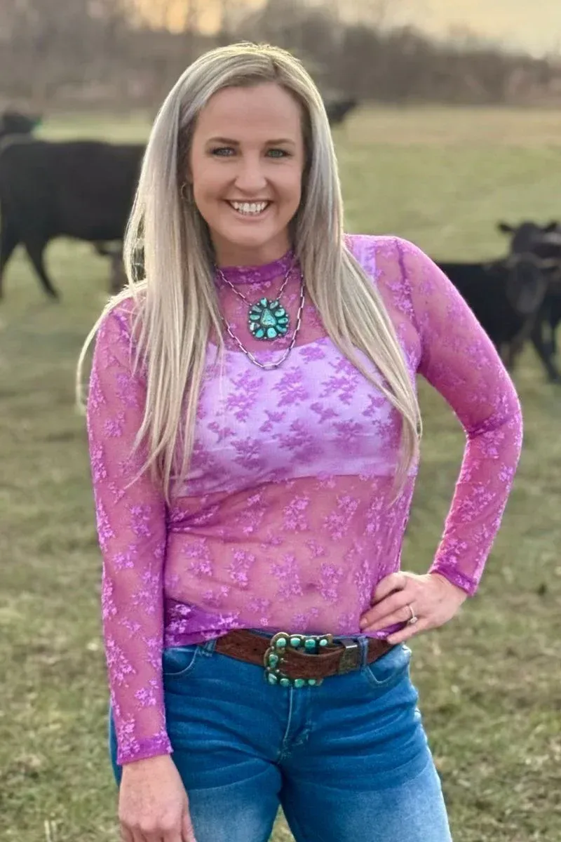 Purple Lace Long Sleeve