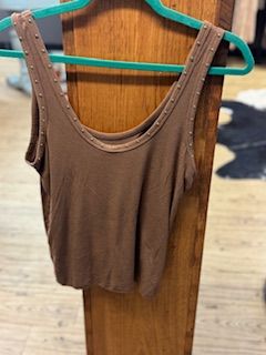 Brown Studded Tank Large