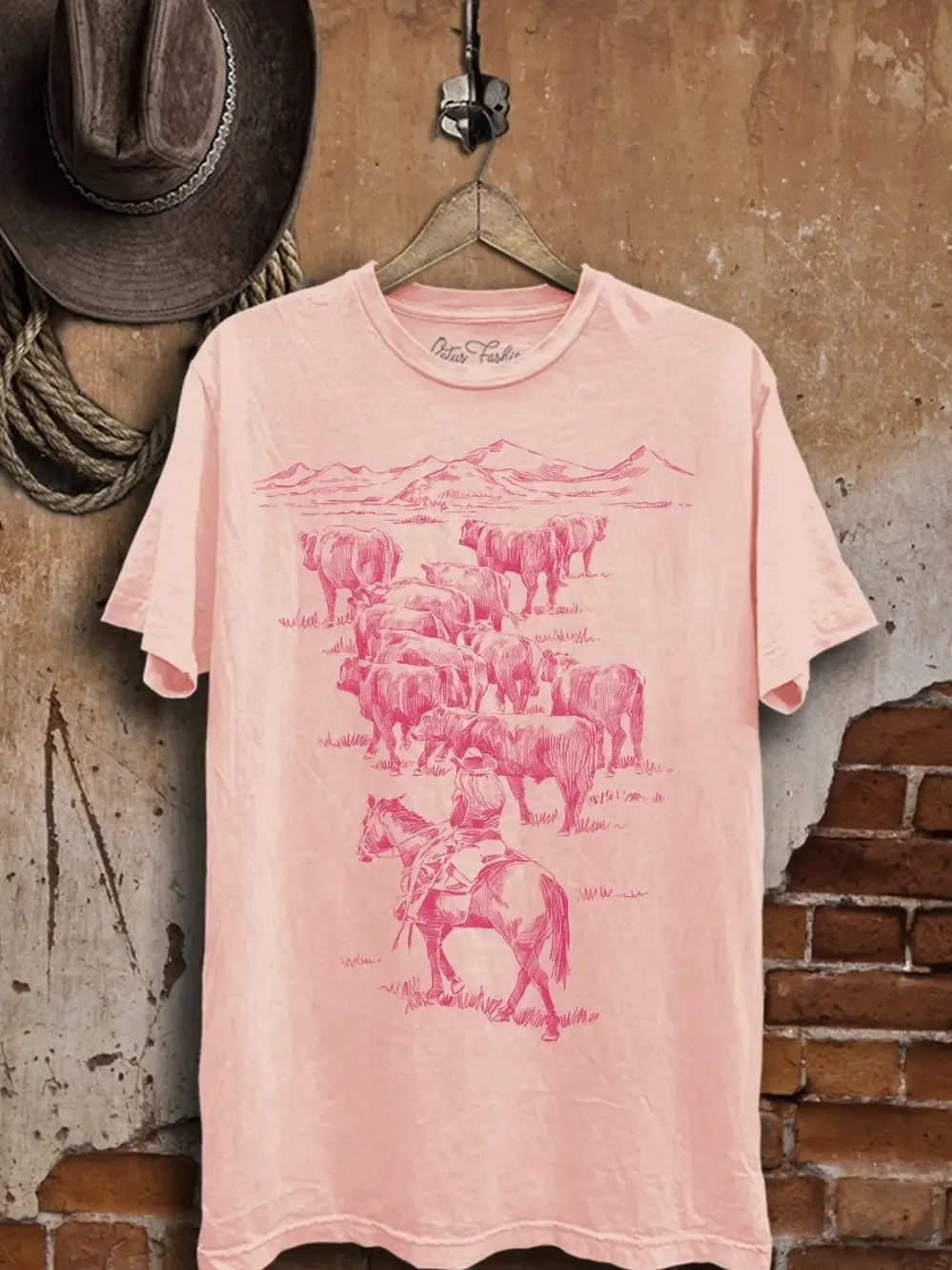 Pink Cattle Tee X-Large