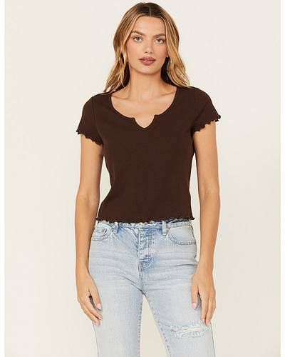Chocolate Ribbed Baby Tee