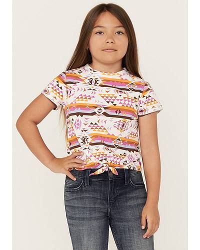 Girls Southwestern Knit Tie Top