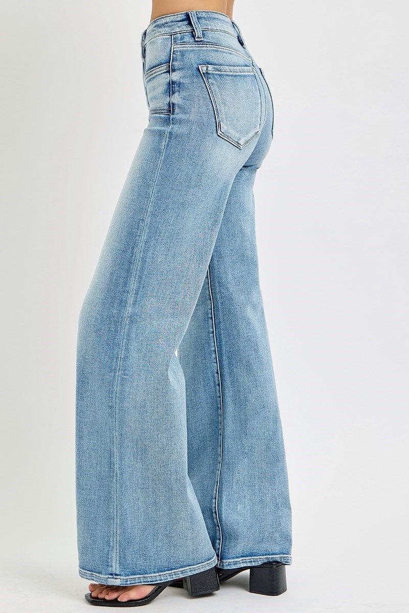 Mid Rise Wide Leg With Front Patch Pocket Jean