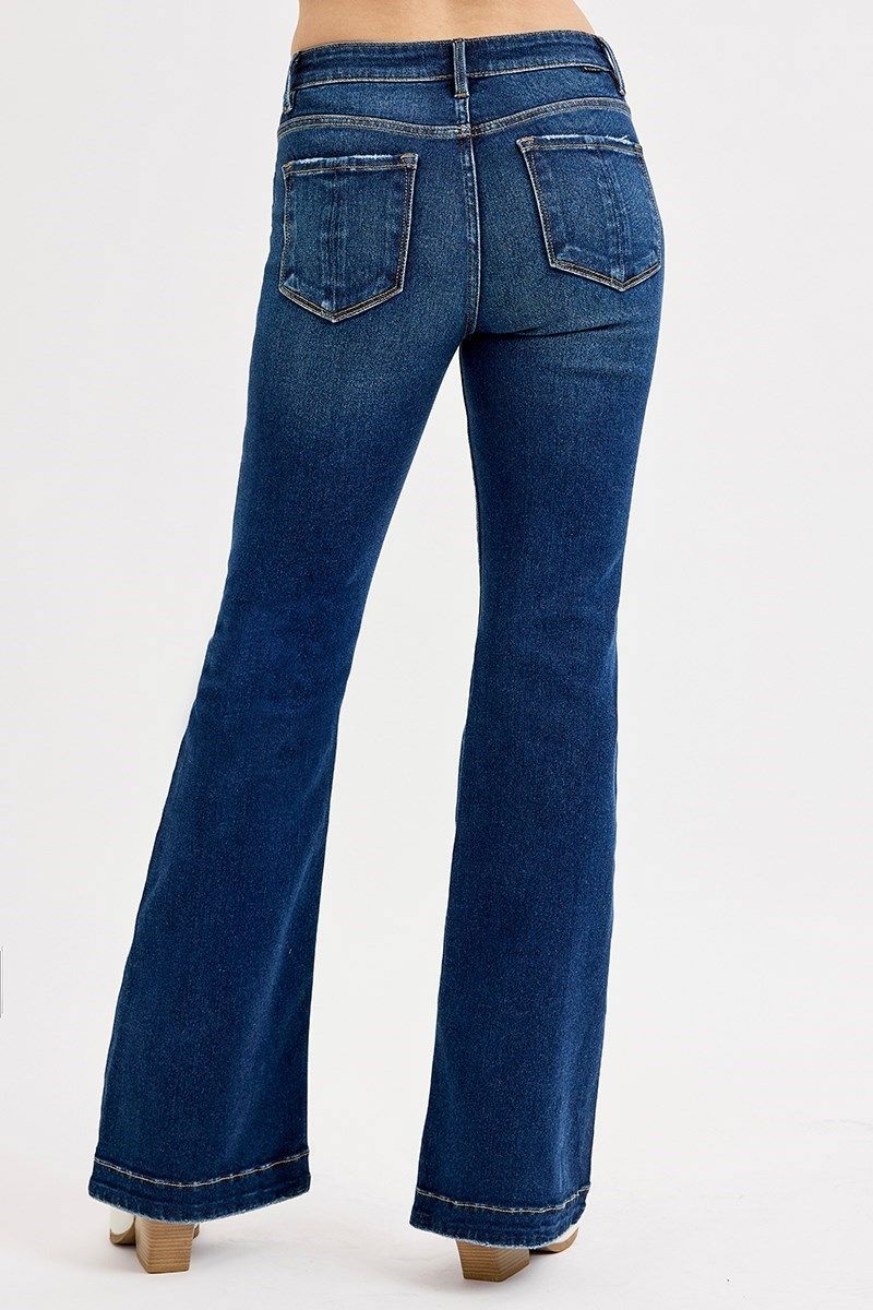  Tummy Control Mid Rise Flare Basic Jean