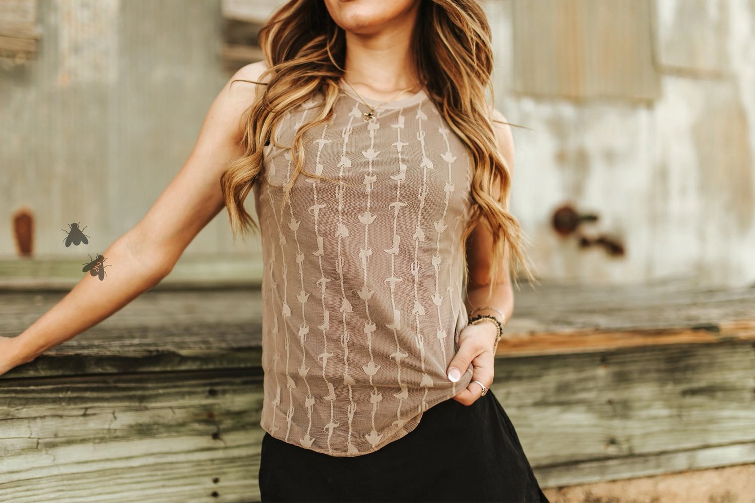 Taupe Lace Tank