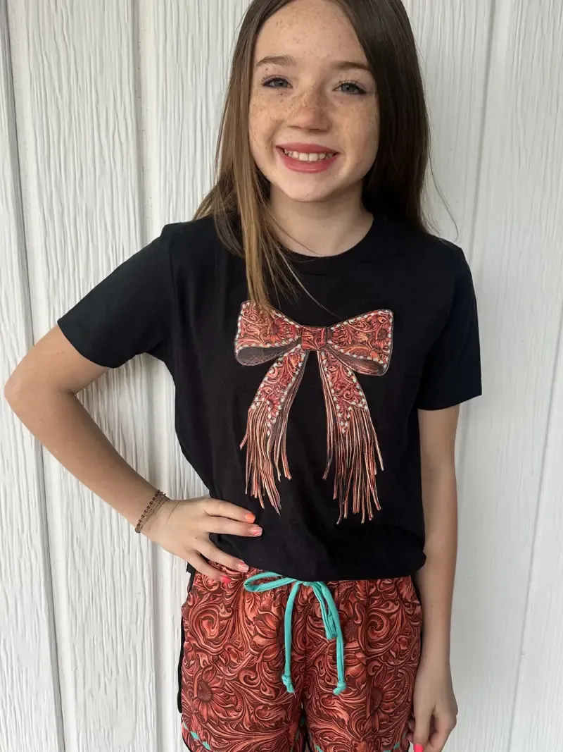 Tooled Bow Girls Tee