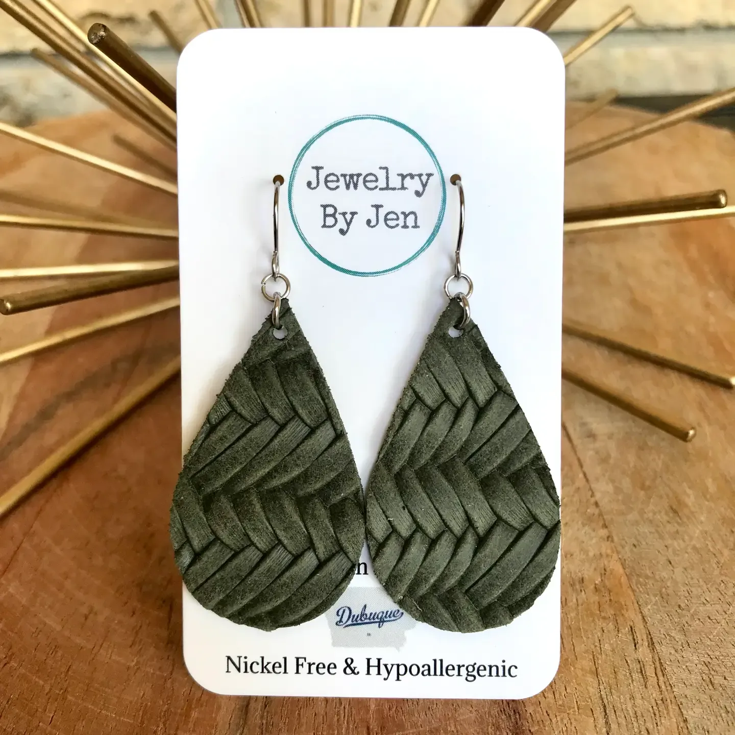 Olive Braided Earrings