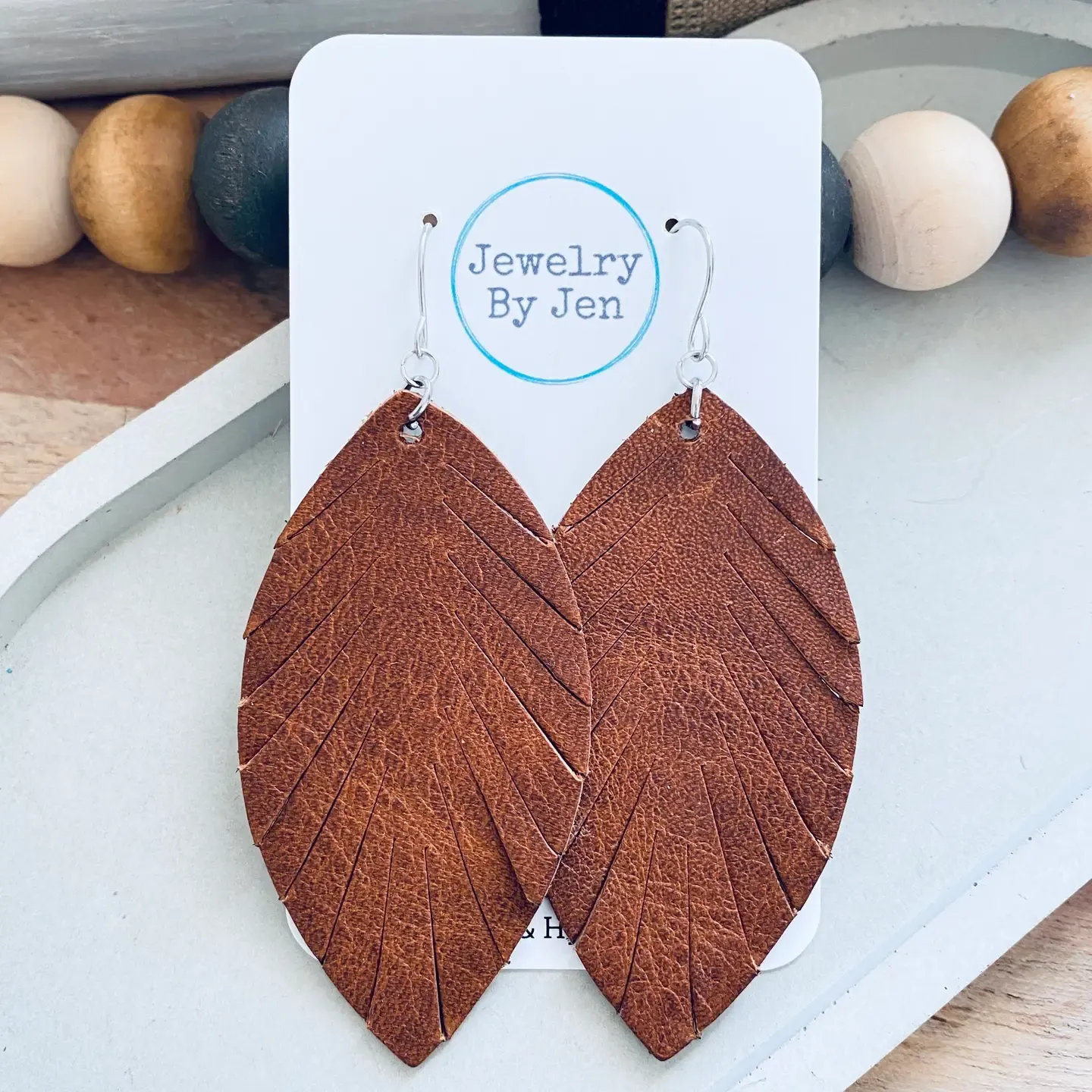 Leaf Leather Earrings