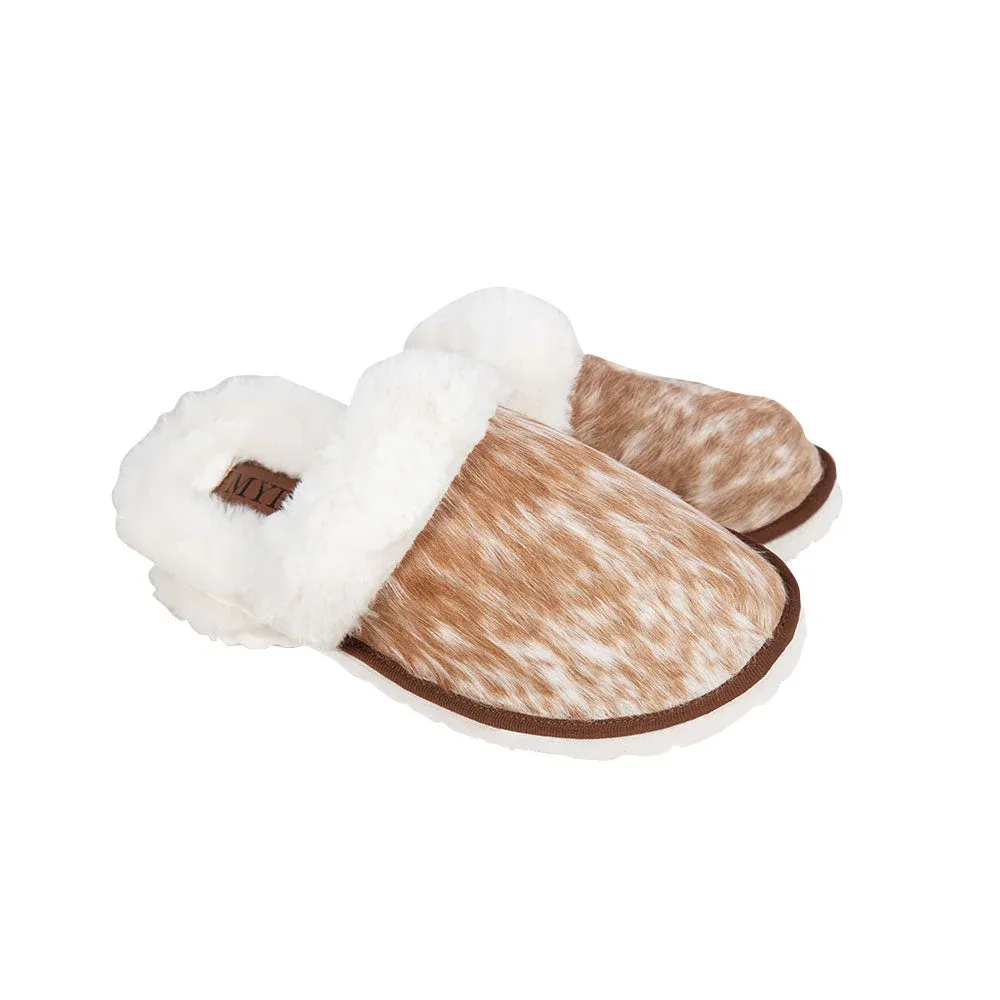 Brown/White Myra Slippers