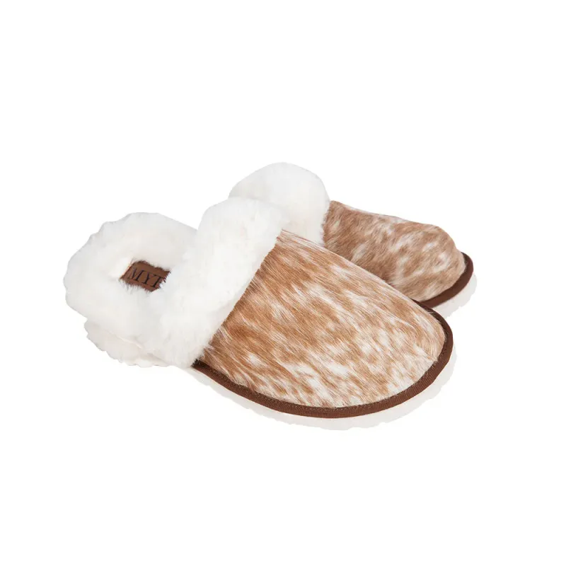 Brown/White Myra Slippers