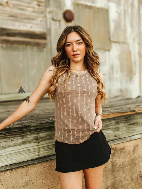Taupe Lace Tank