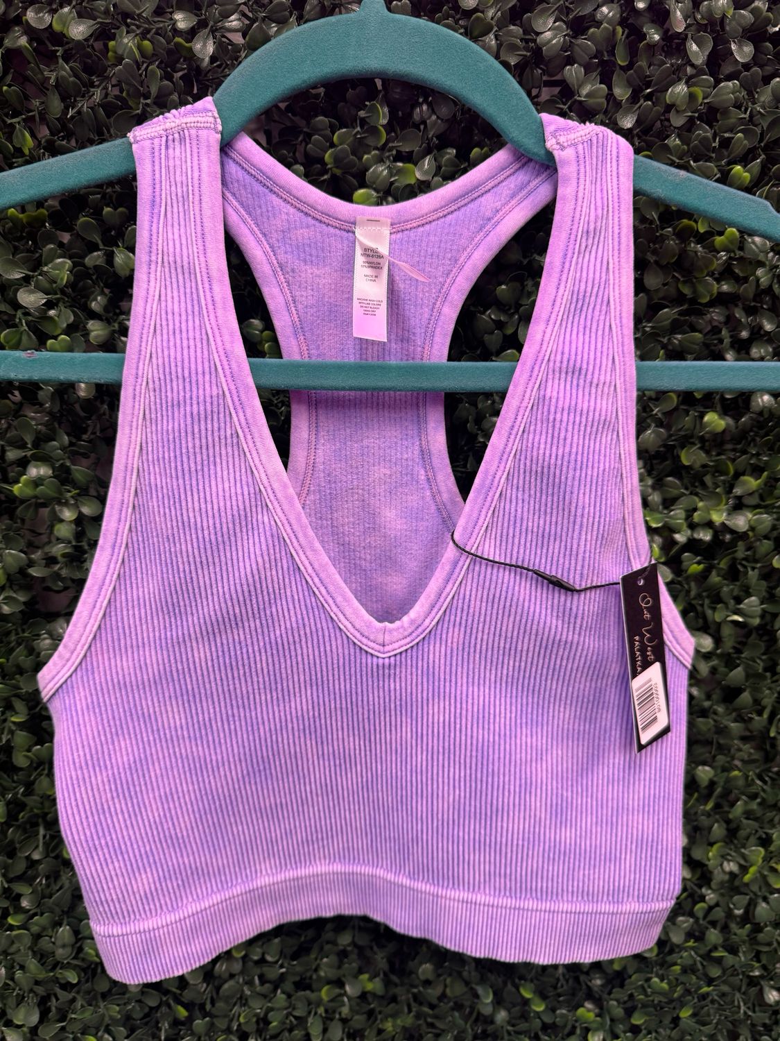 Purple Ribbed Bralette