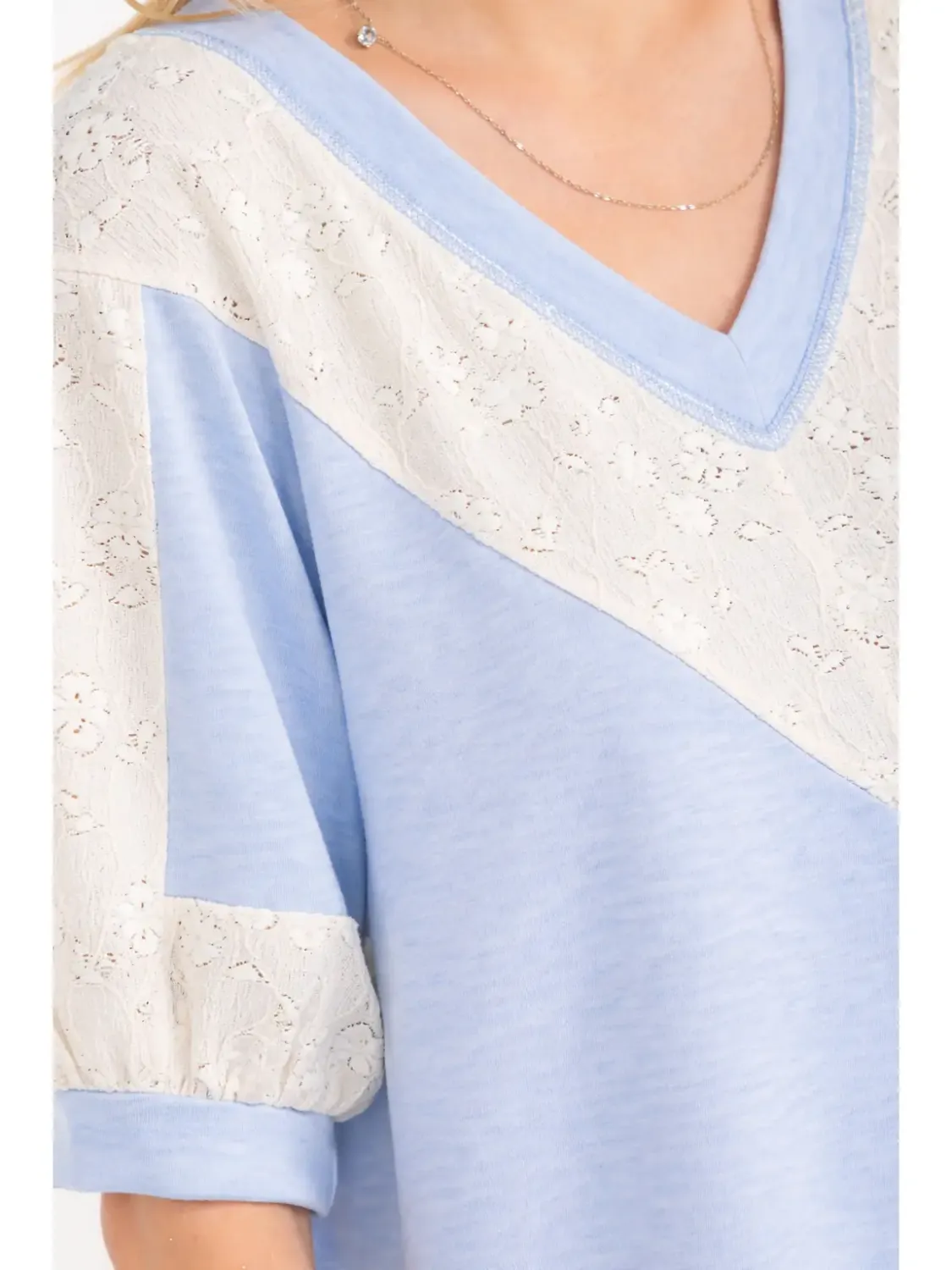 Sky Blue Lace Top