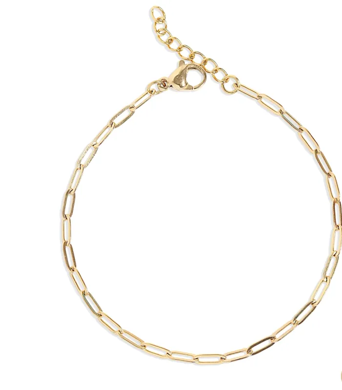 18k Gold Plated Paperclip Bracelet
