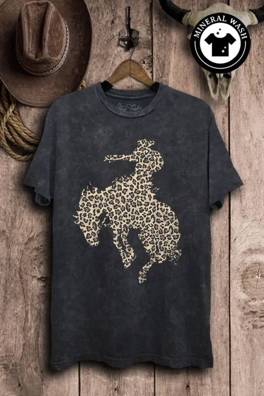 Cheetah Buckin Cowboy Tee