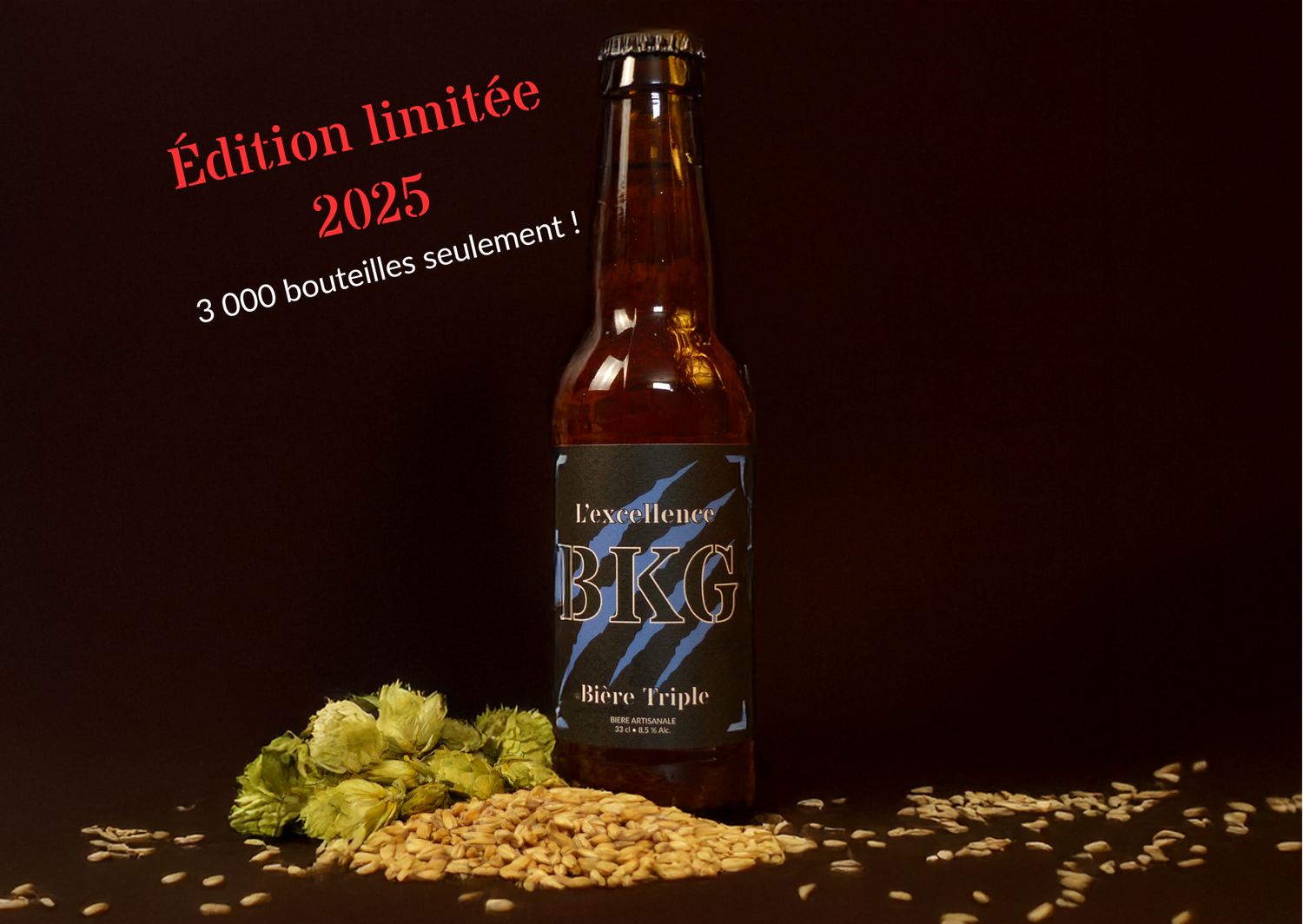 L'Excellence - La bière BKG.   Vendu par carton de 6 bouteilles de 33cl