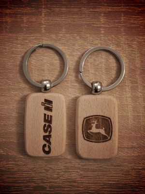 Brelok na klucze drewniany z logo