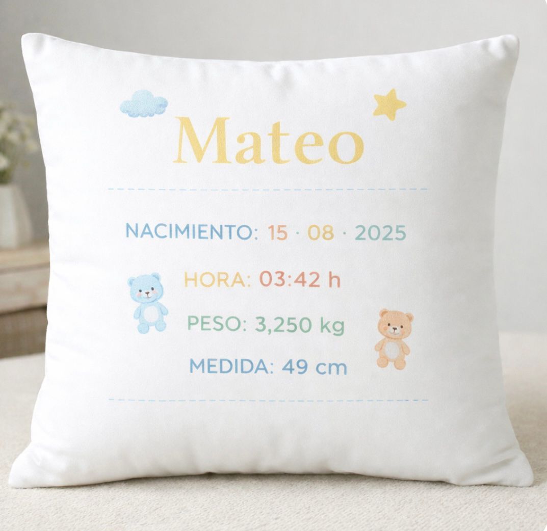 COJIN PERSONALIZADO CON CREMALLERA