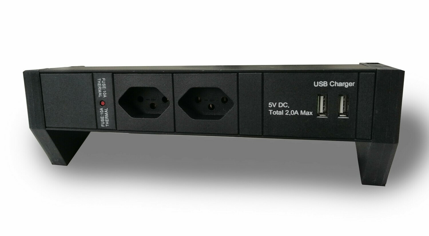 Deskline T13 schwarz mit 2-fach USB charger