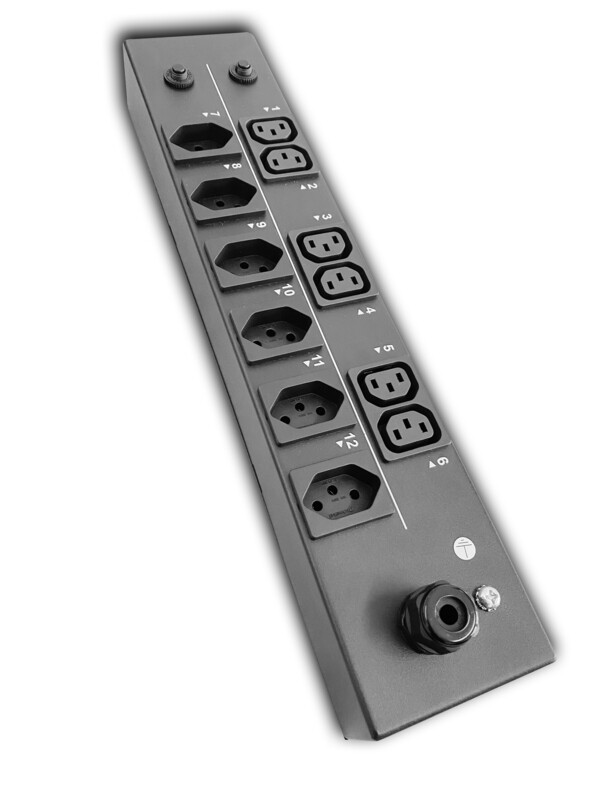 19&quot; PDU 2HE, 6 × T13 schwarz, 6 x C13 schwarz