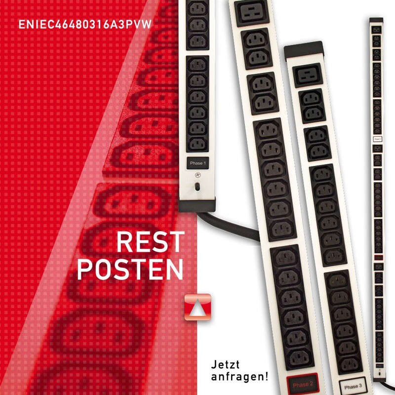 PDU 3-Phasen, 48 x C13 &amp; 3 x C19, 16 x C13 &amp; 1 x C19 pro Phase,
weiss