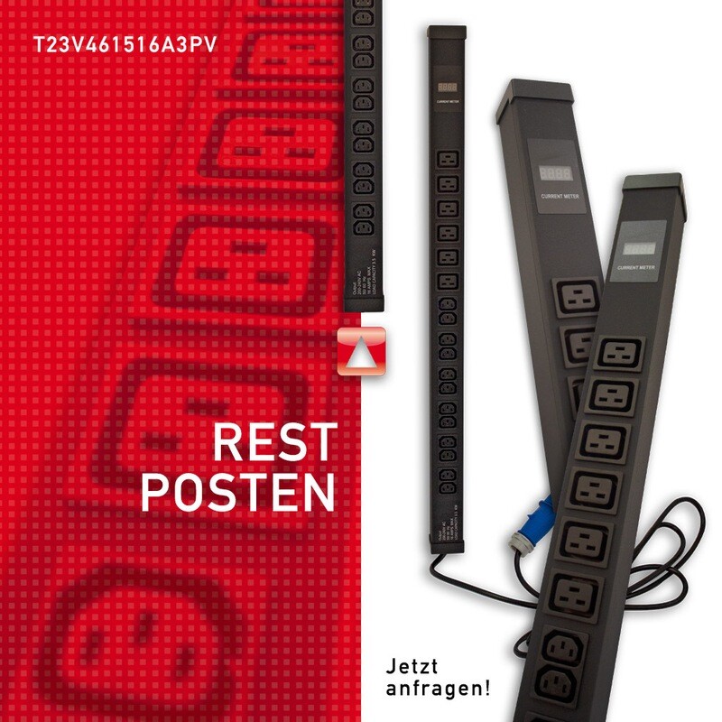 PDU BASIC 55x55mm, 12 x C13 &amp; 6 x C19, schwarz, Multimeter