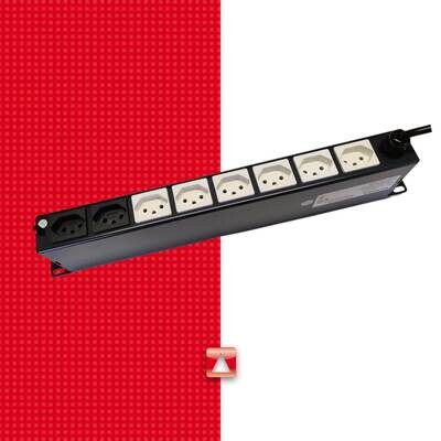 19" PDU 4 x T13 schwarz &amp; 6 x T13 weiss, Thermal Fuse 10A