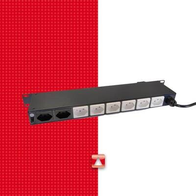 19" PDU 4 x T13 schwarz & 6 x T13 weiss, Thermal Fuse 10A 19" PDU 4 x T13 schwarz & 6 x T13 weiss, Thermal Fuse 10A