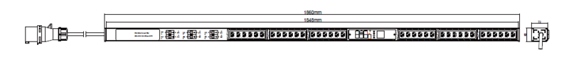 PDU IEX PIM 60x72mm blau, 36 x IEX (C13/C19) schwarz / weiss / grau