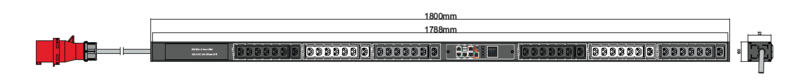 PDU IEX PIM 60x72mm, 42 x IEX (C13/C19 Combo), schwarz
