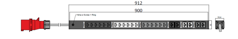 PDU IEX BASIC 55x55.4mm, 24 x IEX (C13/C19 Combo) schwarz
