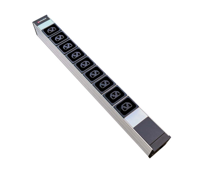 Steckdosenleiste 19&quot; 1HE, 9 x IEX (C13/C19 Combo) schwarz