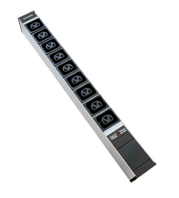Steckdosenleiste 19" 1HE, 9 x IEX (C13/C19 Combo) schwarz, Thermal Fuse 10A