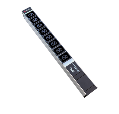 Steckdosenleiste 19" 1HE, 8 x IEX (C13/C19 Combo) schwarz, Überspannungsschutz