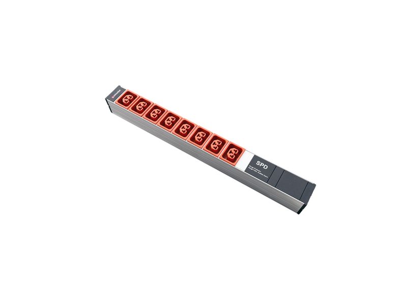 Steckdosenleiste 19&quot; 1HE, 8 x IEX (C13/C19 Combo) orange, Überspannungsschutz