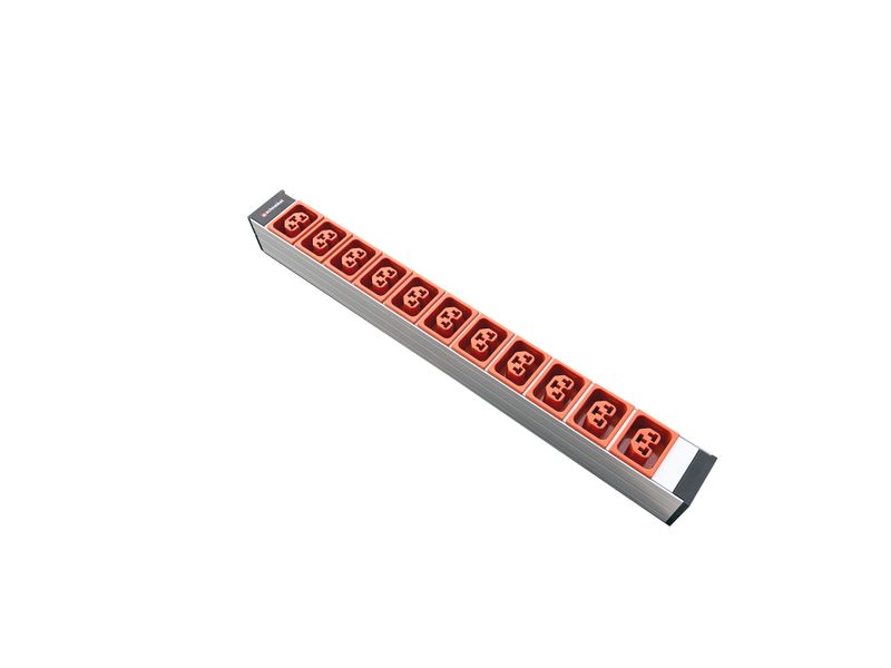 Steckdosenleiste 19&quot; 1HE, 11 x IEX (C13/C19 Combo) orange