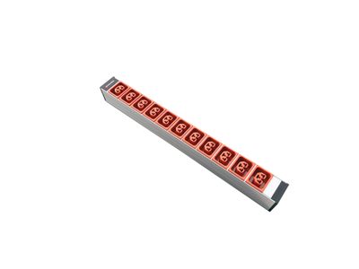 Steckdosenleiste 19&quot; 1HE, 11 x IEX (C13/C19 Combo) orange