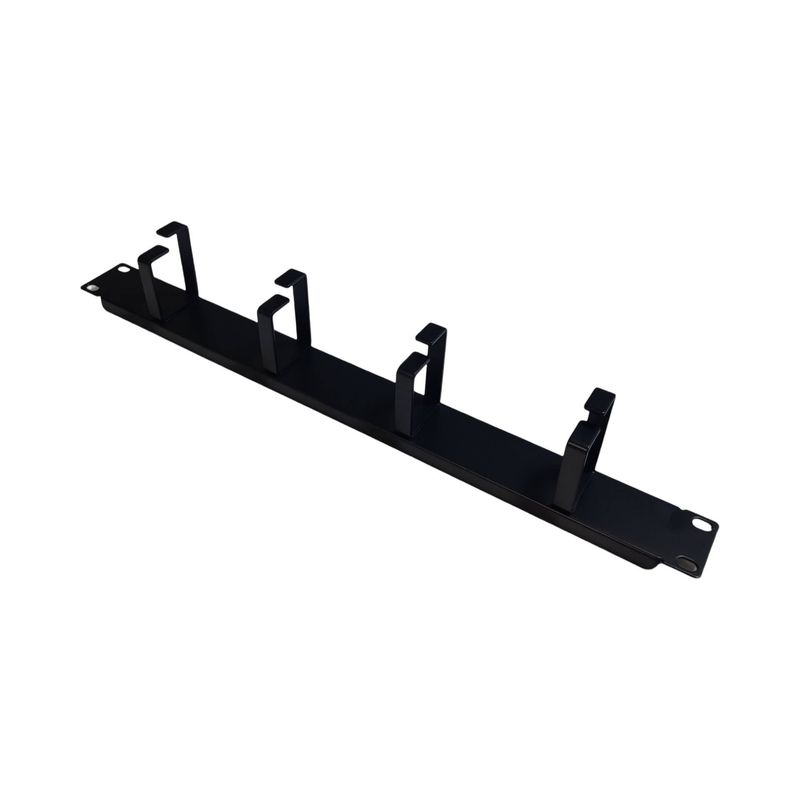 19" Kabelführungspanel 1HE, 4 Bügel, schwarz