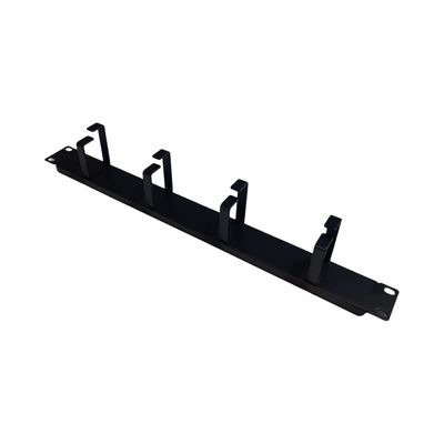 19" Kabelführungspanel 1HE, 4 Bügel, schwarz