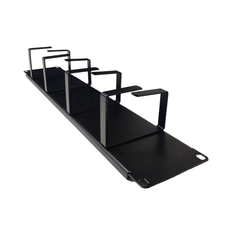 19&quot; Kabelführungspanel, 2HE, 4 Bügel, schwarz