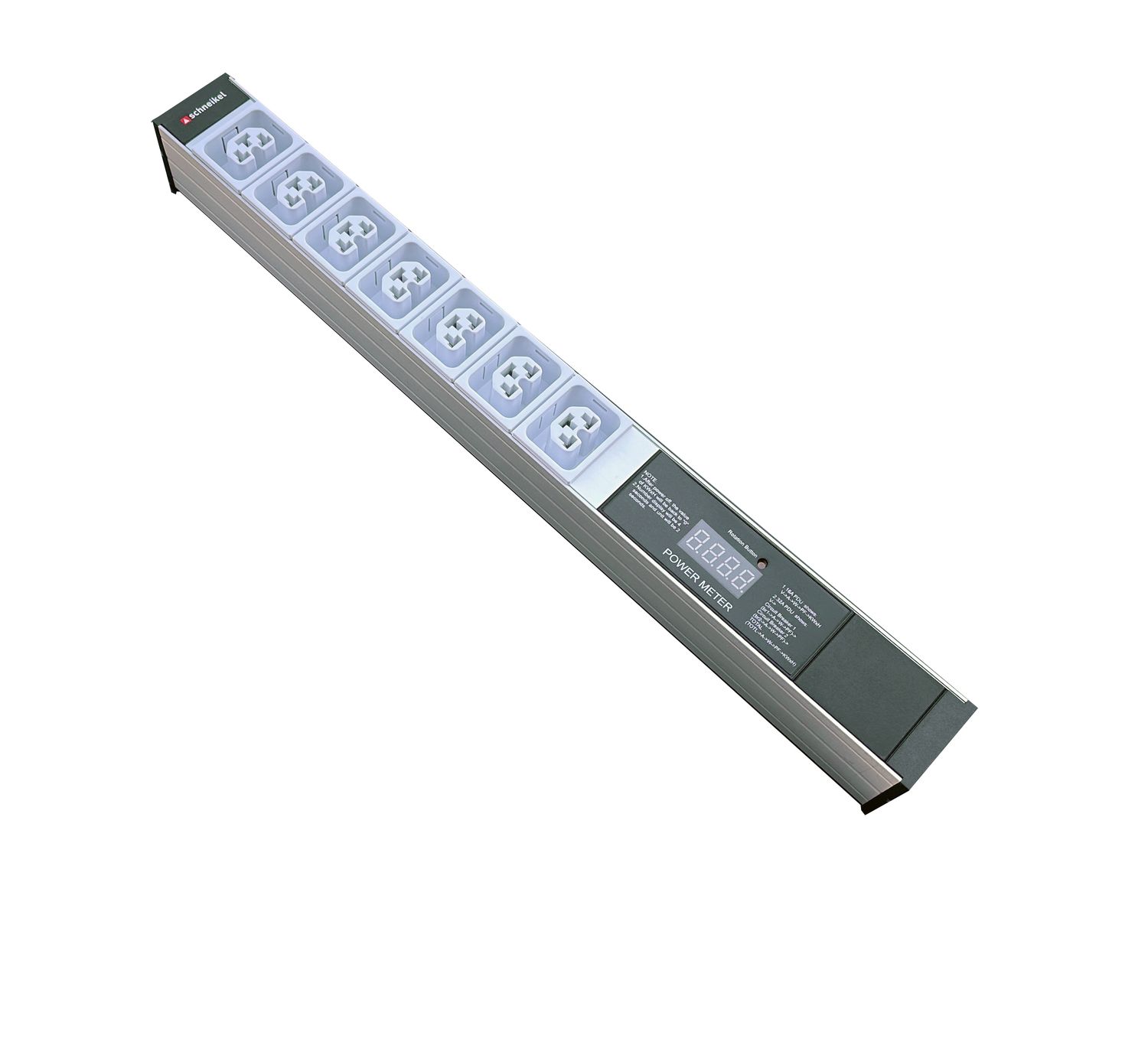 Steckdosenleiste 19&quot; 1HE, 7 x IEX (C13/C19 Combo) weiss, Power Meter