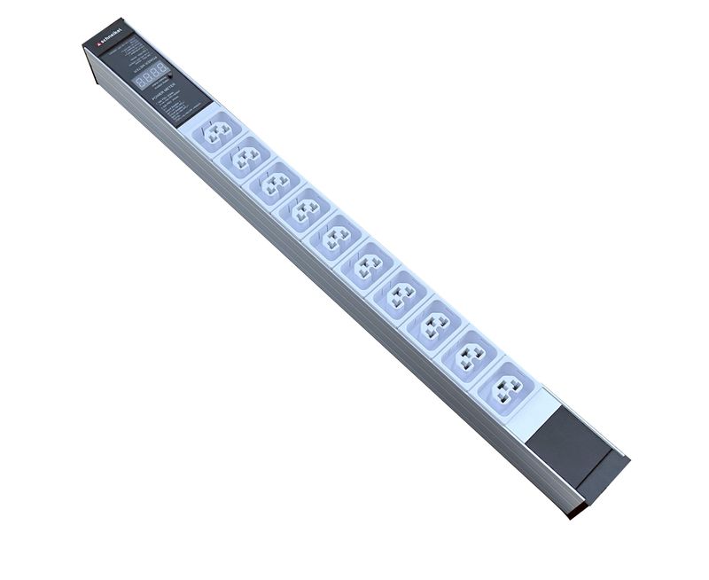 Steckdosenleiste 1HE, 10 x IEX (C13/C19 Combo) weiss, Power Meter
